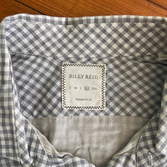 Billy Reid XL Standard Cut Check Button Up - Picture 2 of 3